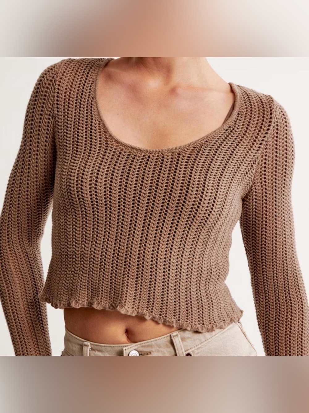 Abercrombie & fitch long sleeve crochet knit